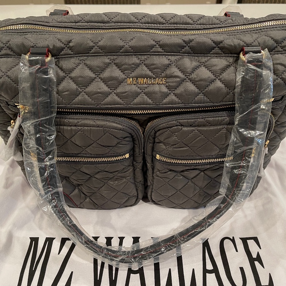 MZ Wallace Crosby Traveler XL Tote in Magnet color w/ gold hardware